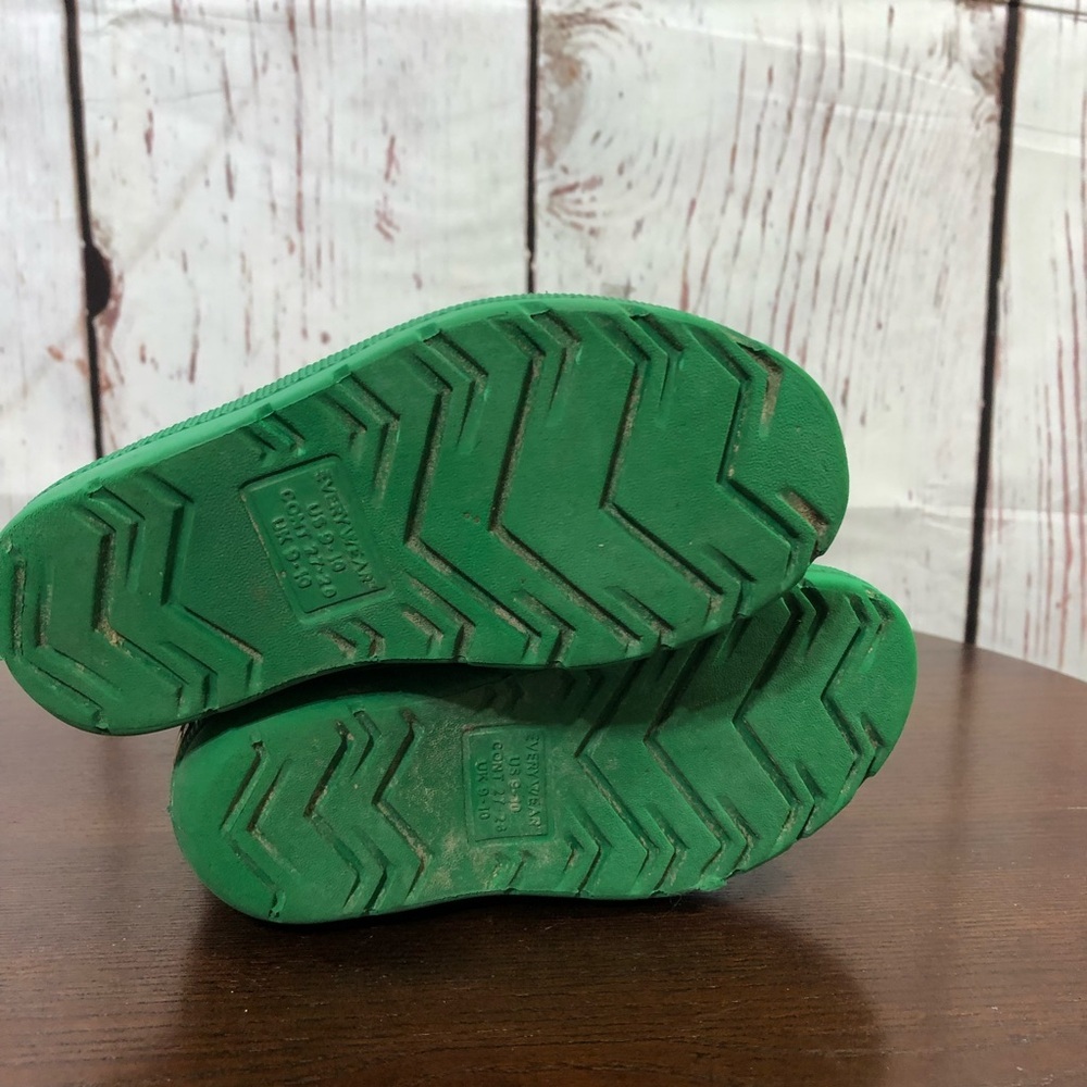 TOTES Kids Green Rain Boots - Comfortable Waterproof Boot 9-10 - Picture 9 of 12